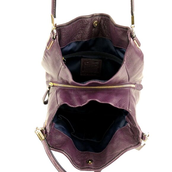 Coach Madison Phoebe Purple Leather Hobo Shoulder Bag 26224 - Picture 7 of 13